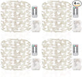 GDEALER 4 Pack Fairy Lights 16.4 Ft 50 Led Battery Operated with Remote Waterproof 8 Modes Twinkle Firefly String Lights for Party Bedroom Wedding Decorations - White