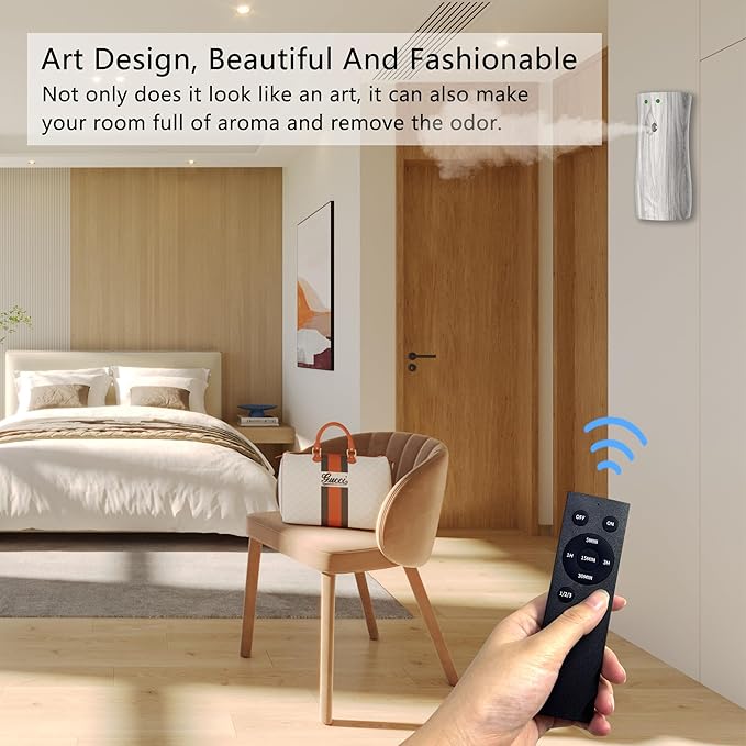 6-Pack Automatic Air Freshener Spray Dispenser with Remote Control, Wall Mounted or Free Standing for Commercial Use, Multiple Time Settings for Room and Restroom