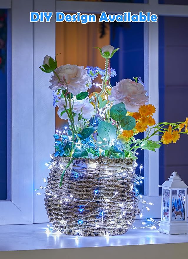 Twinkling Fairy Lights Plug in, 10FT 200LED Twinkle Lights - Firecracker String Lights, Christmas Tree Lights Waterproof for Bedroom, Garden, Patio, DIY Wreath, Indoor Outdoor Christmas Decorations