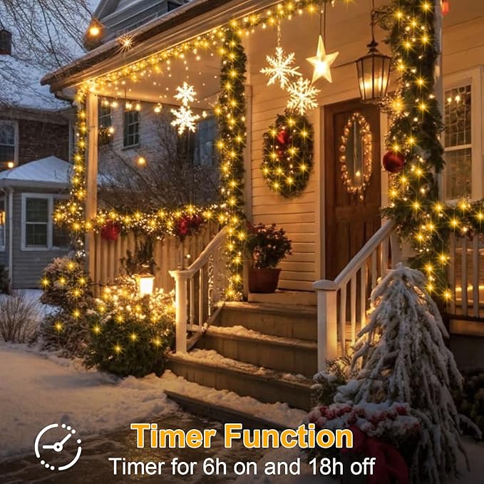 6 Pack Fairy Lights Battery Operated16.4Ft 50 LEDs Silver Copper Wire Twinkle Lights with 2 Lighting Modes for Christmas Bedroom Indoor Outdoor Wedding Decorations (Warm White)