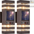 Oil Rubbed Bronze Solar Outdoor Wall Lights with 3-Mode Motion Sensor Outside Sconces Up Down Solar Porch Light Fixtures 3000K 500LM Dusk to Dawn Modern Exterior Wall Lamp for House Garage Front Door