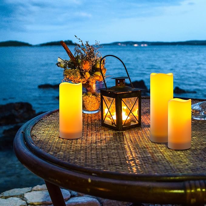 Da by Waterproof Outdoor Flameless LED Battery Candles, 12 High-Temperature Resistant Simulated Candles (Pack of 2)