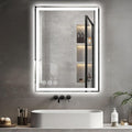 Bathroom Mirror, 28"x 36" LED Mirrors with Anti-Fog, Stepless 3 Colors Temperature & Dimmable, Memory Tempered Glass Bathroom Mirrors for Over Sink, Vanity Mirror with Lights