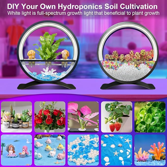 Mothers Day Decorations Lights Gifts for Mom Women RGB Color Changing Smart Led Table Ambient Plant Growth Lights APP/USB/Remote Control for Home Valentines Mother's Day Decor(Plant Not Included)