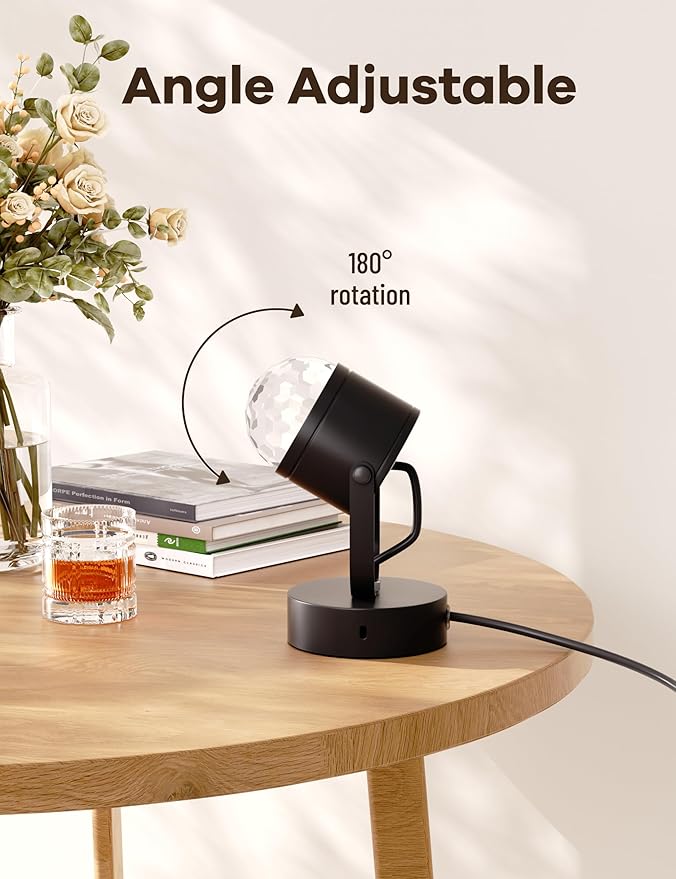 Joyzy Plug-in Dynamic Ocean Wave Table Lamp Water Ripple Night Light Projector for Room Party Christmas Decoration, Color Changing Ambient Lamp, Vivid Water Wave Effect Lights, Videography Projection