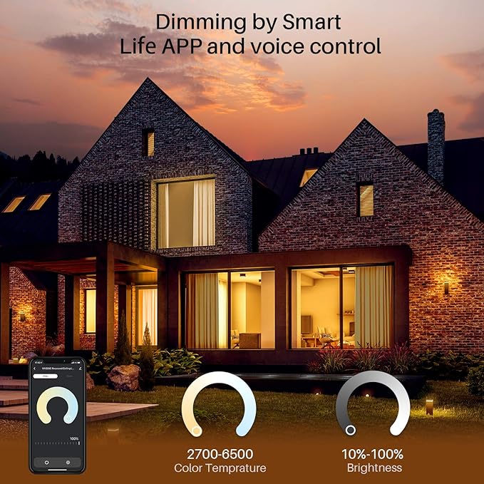 Smart LED Recessed Lighting, 4 Inch Dimmable Can Lights, 10W 800LM WiFi Recessed Light Fixtures with J-Box Compatible with Alexa/Google/Siri