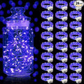 Aogist 24 Pack Fairy Lights 3 Modes 7ft 20 LED Waterproof,Battery Operated Silver Wire Firefly Starry Moon Mini String Lights for Mason Jars Christmas DIY Crafts Wedding Party Bedroom,Blue