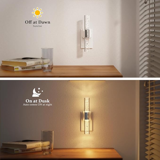 JandCase Night Lights Plug into Wall, 180° Rotating 2 Pack 3000K Soft Light LED NightLights, 0-100LM Adjustable Brightness, Plug in Night Light with Auto Light Sensor,for Bathroom,Hallway,Bedroom
