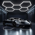 ALLYES Hexagon LED Garage Lights, 24000LM 5000K 200W Honeycomb LED Ceiling, Upgraded Wider Size Light Tube, Hex Shop Lights for Car Detailing Shop Office Gym Barber