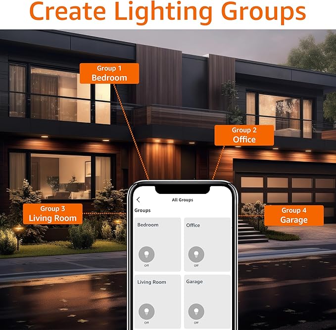 Amazon Basics Smart BR30 LED Light Bulb, Color Changing, 9W (60W Equivalent), 800LM, Works with Alexa Only, 2.4 GHz Wi-Fi, No Hub Required, 1 Pack