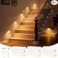 NIORSUN Motion Sensor Stair Lights Indoor, 3 Pack Rechargeable Wireless Step Lights with 3 Color Temperatures, 1200mAh Battery, Magnetic Base for Hallway, Closet, Bathroom, White