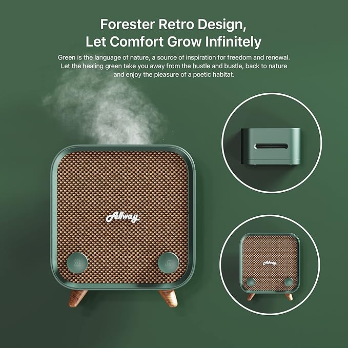 Allway Essential Oil Diffuser Humidifiers with Bluetooth Speaker, Up to 9 Hours Runtime,230ml Water Tank Capacity,6 Colors Lights Diffusers for Home Large Room Office
