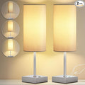 AVV Cordless Table Lamp with Dimmable, Rechargeable 3 Modes Battery Powered Bedside Lamp, Battery Operated Lamps for Night Stand, Touch Lamp for Bedroom, Living Room, 15 Inch White 2PK