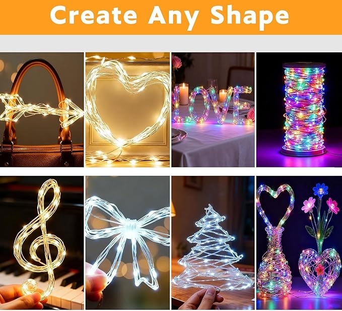 YJFWAL 12 Pack 10ft 30LED Starry String Lights with 8 Modes Timer Function Waterproof Fairy Lights Battery Operated(AAA Batteries Included) for DIY, Wedding, Party, Patio, Garden Decor (Multi Color)