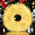 Fairy Lights Plug in,Dailyart 3000 Led Cluster Lights with Timer 195Ft Waterproof Warm Twinkle String Light with Remote for Bedroom Wreath Garland Window Wedding Christmas Tree Decoration,Sliver Wire