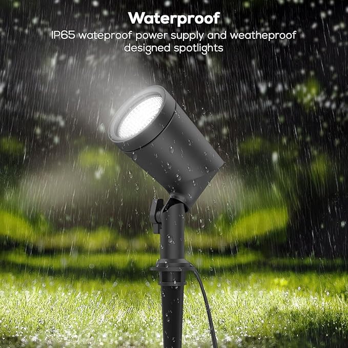 ZYAN APP Control Die-Cast Aluminum RGB Landscape Spotlights with Remote Control, Color Changing Music Sync Timer Alexa Compatible, Outdoor IP65 Waterproof for Patio Garden Yard Pathway, 8 Pack