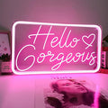 Hello Gorgeous Neon Signs Hello Beautiful Bedroom Neon Signs Pink Neon Sign are Suitable as Background WallDecor ations for Family Weddings and Birthdays Pink Neon Light Wth Dimmable Switch