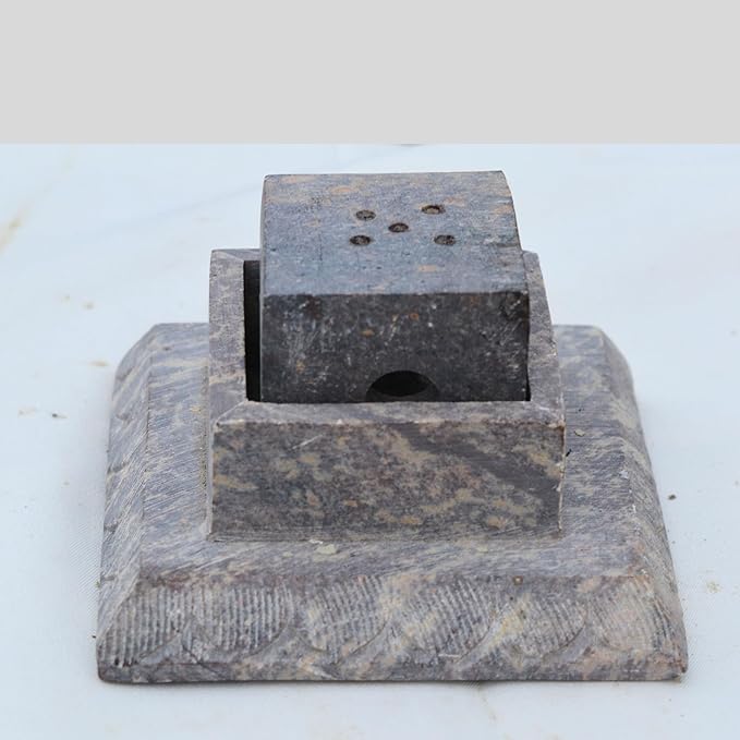 Handcrafted Soapstone Incense Tower and Candle Holder 11”inch Artistic Burner for Home Decor Gift, Spa & Relaxation | Elegant Tea Light Holder & Aroma Diffuser | Handcrafted Incense Stick Holder