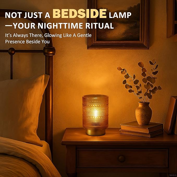 Battery Operated Decorative Lamp with Timer for Bedside/Bookshelf Decor,Cordless Small Accent Table Lamp with LED Warm Bulb for Nightstand/Entryway/Coffee Table/Office Cubicle/Dorm Room Decor(Gold)
