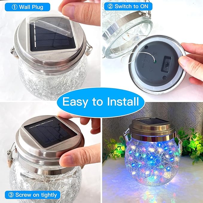 Hanging Outdoor Solar Lights,VGE 2 Pack 30LED Lanterns Decorative Outdoor Lights,Solar Powered Waterproof Landscape Lights with Handle for Tree Yard Garden Patio Fence Holiday Decor(Multicolor)