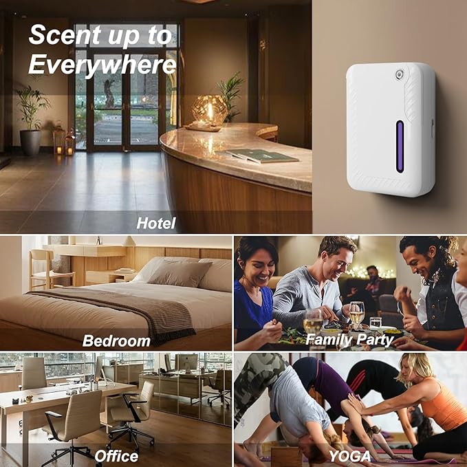 Smart Scent Air Machine for Home, Bluetooth & WiFi Waterless Essential Oil Diffuser with Cold Air Tech 250ML, 1500 sq. ft Coverage Scent Diffuser for Large Room, Office, Spa, White