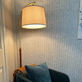 62.5" Mid Century Modern Floor Lamps for Living Room Wood Floor Lamp with Foot Switch Arc Tall Standing Lamp for Bedroom Corner Gold Floor Lamps for Office Nursery Industrial Reading Lamp