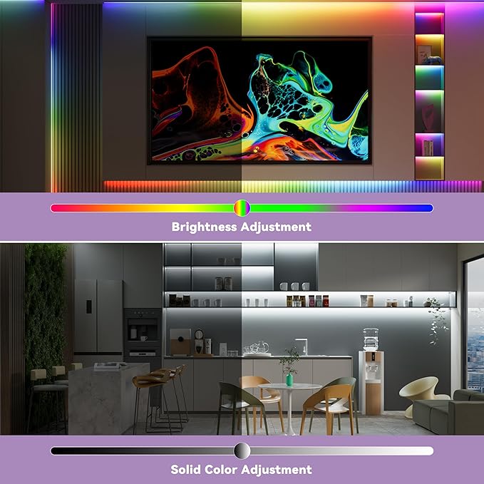 MIWISE Smart LED Controller with APP & RF Remote, Music Sync, Compatible with Alexa/Google, for 5V-24V WS2811 WS2812 SM16703 Addressable Dream Color LED Strip Light