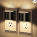 JandCase Night Light, Automatic Night Lights Plug into Wall,2 Pack Dusk to Dawn Sensor Nightlight, 3000K Soft White Brightness Adjustable Nightlight for Kids Bedroom Hallway Kitchen Decor