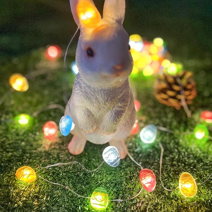 Easter Decorations Easter Egg Lights, Pastel Fairy Lights Battery Operated with Remote & 8 Modes & Timer, Waterproof Twinkle String Light Indoor Outdoor for Spring Themed Party Home Decor (Multicolor)
