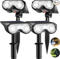 Solar Spot Lights Outdoor, IP67 Waterproof 4 Pack 3 Lighting Modes Landscape Spotlights for Yard Garden Yard Pool Fence House Garage Pathway