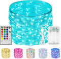 RGB Color Changing 33Ft 100LED Easter Fairy Lights Battery Operated, Waterproof String Lights USB Powered with Timer for Indoor & Outdoor, 18 Colors & Multicolor for Bedroom Christmas Easter Decor
