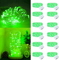 12Pack Fairy Lights Battery Operated, 7ft 20 LED 3 Modes Speed Twinkle Mini String Lights Waterproof Silver Wire Firefly Starry Lights for Mason Jars Wedding Party Christmas Decorations