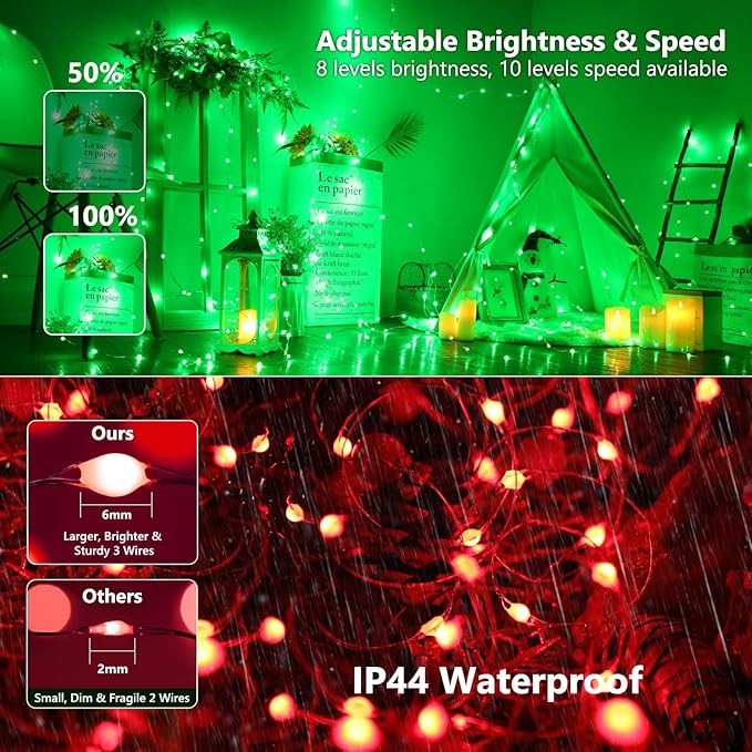 BrizLabs Color Changing Fairy Lights - 33ft 100 LED Easter Lights with Remote, Rainbow Xmas Tree Light with Timer, Pastel Light Music Sync Twinkle Light for Xmas Halloween Easter Party Home