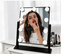 Makeup Vanity Mirror with Lights 13.77"x 11.81" LED Makeup Mirror Detachable 10X Magnification, Hollywood Make Up Mirror with Lighting, Smart Touch, Rechargeable,360° Rotation, (Black)