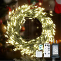 Dailyart Fairy Lights Plug in, 300 Led Warm Twinkle Fairy Lights with Remote Timer 26Ft 8 Modes Cluster Lights for Bedroom Garland Wreath Party Window Wedding Christmas Tree Decoration Green Wire