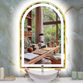16 x 24 Inch Gold Arch LED Mirror for Bathroom Wall Makeup Desk Table Gold Arched Vanity Mirror with Lights AntiFog Smart Memory 3 Color Dimmable 24 Golden Frame Arched Lighted Vanity Mirrors