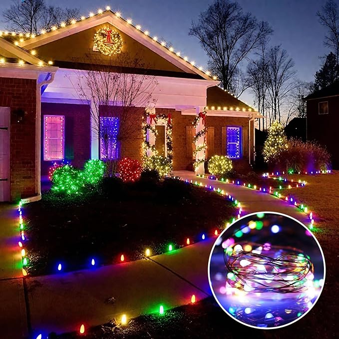 50Pack Fairy Lights Battery Operated, 7ft 20 LED 3 Modes Speed Twinkle Mini String Lights Waterproof Silver Wire Firefly Starry Lights for Mason Jars Wedding Party Christmas Decorations