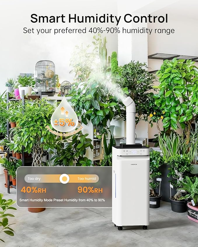 YOKEKON Humidifier Large Room 22L/5.8gal, 2500sq.ft Whole House Humidifiers for Home, Large Humidifier for Bedroom, Cool Mist Humidifiers for Bedroom Living Room Plants Office Commercial Area, White