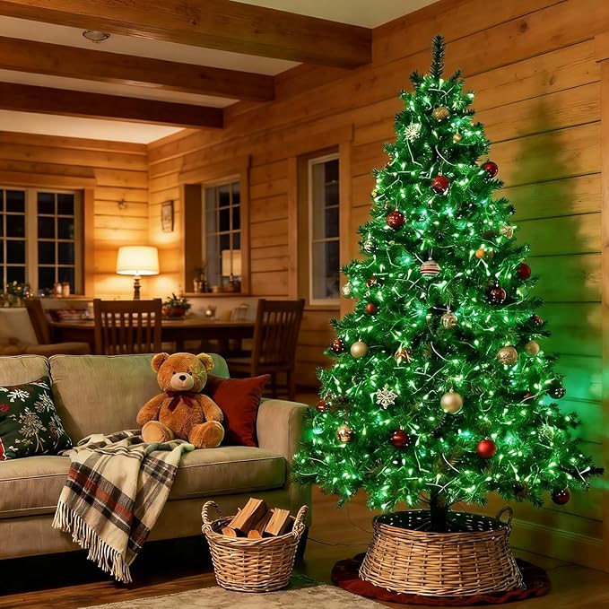 LAMPHOME 33ft Green St. Patrick's Day Mini String Lights, 100 LED Christmas Decorative Transparent Wire Fairy Starry String Lights Plug in, 16 Lighting Modes for Indoor Outdoor Xmas Tree