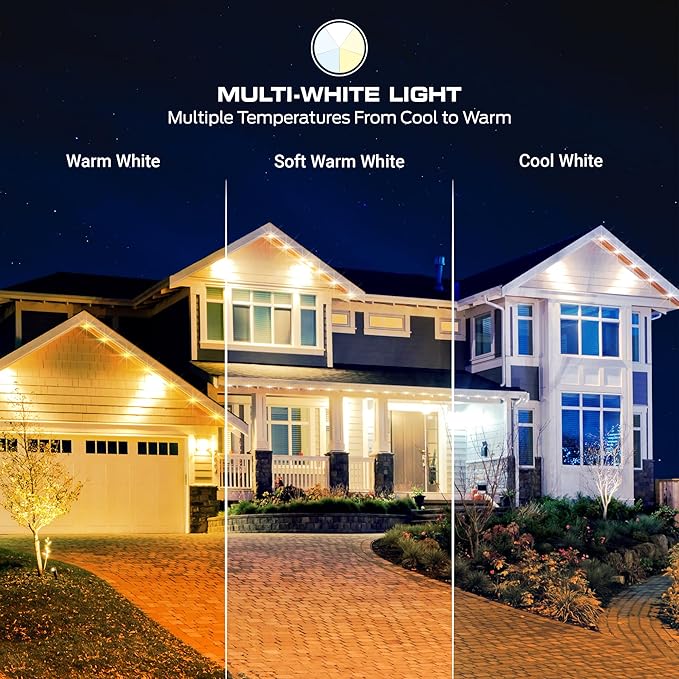 Monster Smart Permanent Outdoor Lights, 50ft, 36 LED Eaves Lights, RGB+IC+WW, Weather & Water Resistant, App & Voice Control, Compatible with Alexa and Google, for Halloween, Christmas & Year-Round