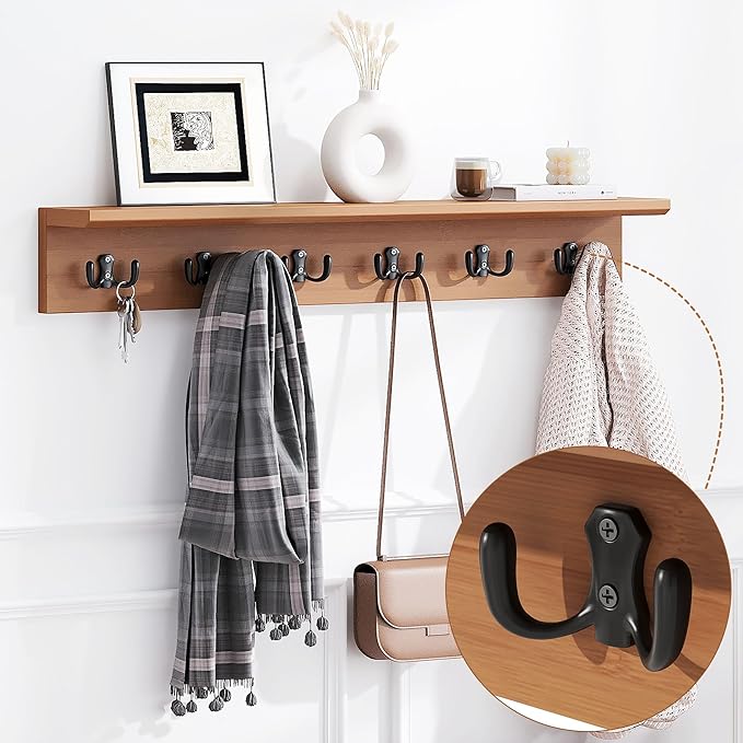 39.4" Shoe Bench with Coat Rack Hidden Drawer and Side Holder, 2 Tier Entryway Bench with Storage, Bamboo Shoe Rack with Cushion for Entryway Hallway Living Room Bedroom