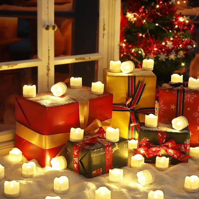 Topstone Remote Controlled Led Tea Lights,Flameless Candles with Timer,CR2450 Battery Powered Candles, Electric Votive Candle,for Festival Decoration and Wedding,Pack of 12,Warm White Light Color