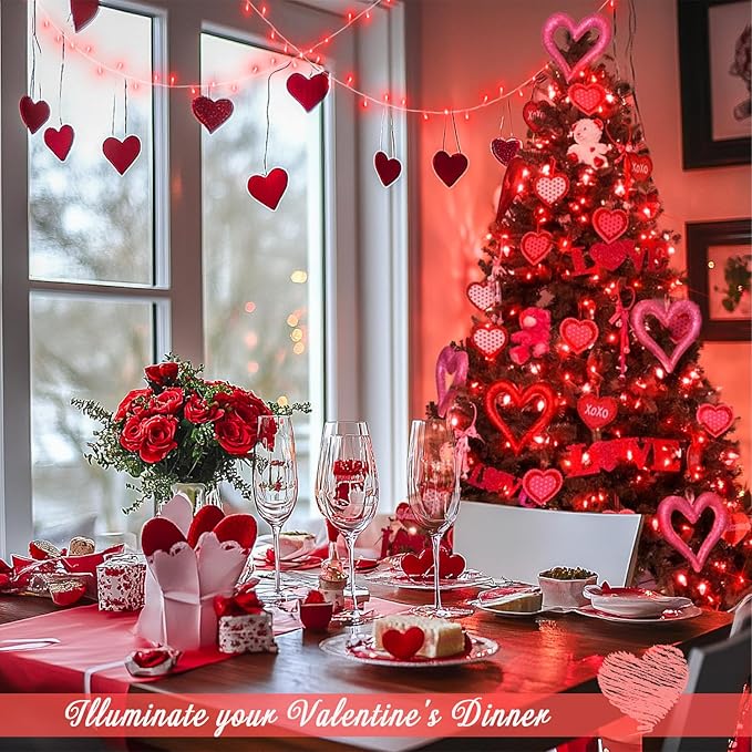 JMEXSUSS 150 LED Red Christmas Lights Indoor Outdoor Waterproof, Connectable 59 Ft Red String Lights Plug in, 8 Modes Twinkle Fairy Light for Bedroom Patio Party Tree Holiday Decor (Pack of 2)