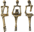 XINXUAN Halloween Decorations Skull Statue Home Decor - Modern Bookshelf & Desk Decor - 3 Piece Set (Retro - Gold)