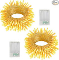 echosari 2 Pack Battery Operated String Lights, Total 26Ft 80 LED Fairy String Lights Clear Wire, Waterproof Fairy Lights for Indoor Outdoor Christmas Garden Wedding Party Decoration (Warm White)