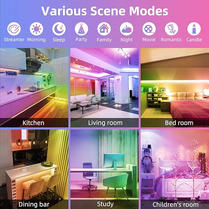 Motion Activated LED Strip Under Bed Lights, 9.8Ft RGB LED Strip Lights with Motion Sensor, Remote, App Control, Music Sync Motion Sensor LED Light Strip USB Powered for Bedroom Cabinet TV PC