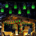 Solar String Lights for Outside, 21Ft Solar Patio Lights with 10 Flickering Flame Light Bulbs, Waterproof Green Solar Powered Outdoor Lights for Garden Yard Patio Gazebo Bistro Cafe Porch Party Decor