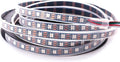 WS2812B LED Strip Individual Addressable Light 16.4FT 60Pixels/m 300Pixels Dream Color SMD 5050 LED Pixel RGB Strip IP67 Waterproof DC5V (Black PCB)