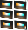 CLOUDY BAY 120V 5CCT Dimmable LED Indoor Outdoor Step Light,2700K/3000K/3500K/4000K/5000K,Stair Light,Oil Rubbed Bronze,Pack of 6