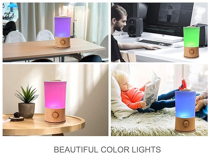 BlueHills Premium Set of Two Large 2000 ML and 4000 ML XL Essential Oil Diffusers Humidifier Combo for Large Room Home with Décor LED Lights Great Gift – Value Pack of Wood Grain.